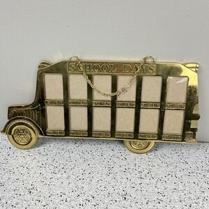 Vintage Penco Brass School Days Bus Picture Photo Frame Childrens